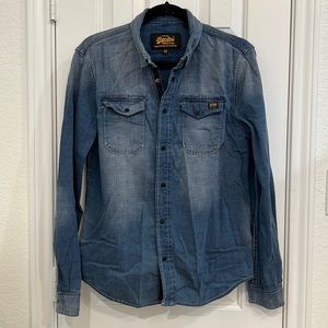 Superdry Men's Blue Denim Shirt